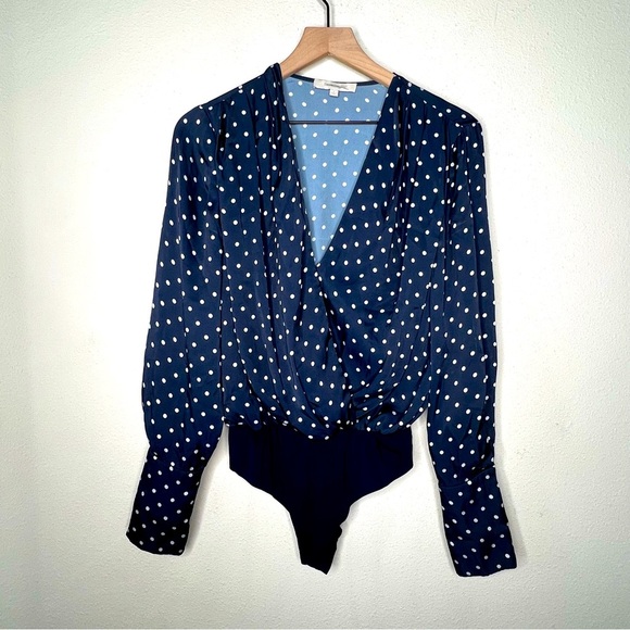 Favorite Daughter The Date Polka Dot Bodysuit, Navy/ White, size M - Picture 5 of 10